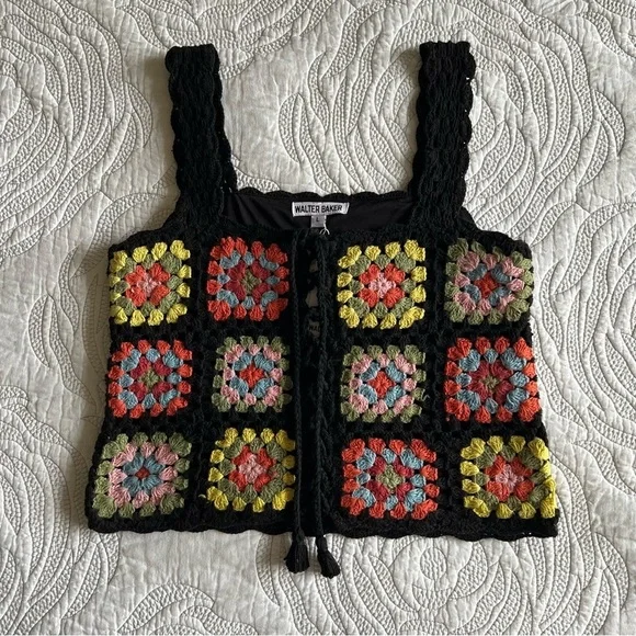 NWT - Walter Baker - Tamara Top - Patchwork Crochet - Picture 4 of 12